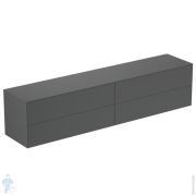 Тумба под раковину Ideal Standard CONCA (2385x505x550) 4 ящика, антрацит, со столешницей T4338Y2