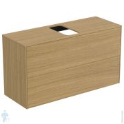 Тумба под раковину Ideal Standard CONCA (1000x373x550) 2 ящика, светлый орех, стол с вырезом T3948Y6