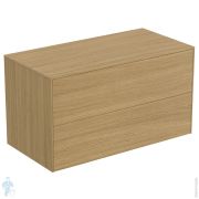 Тумба под раковину Ideal Standard CONCA (1000x505x550) 2 ящика, светлый орех, со столешницей T4323Y6