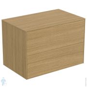 Тумба под раковину Ideal Standard CONCA (800x505x550) 2 ящика, светлый орех, со столешницей T4322Y6