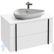 Тумба под раковину SANCOS Snob R (995x445x500) подвесная, левая, два ящика, бежевый мат. SNR100LCE