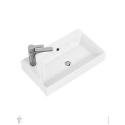Раковина мебельная Jorno SLIM SYNERGY 65 (650х330х150) фаянс, белая 17065-KL