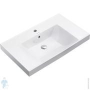 %Раковина KERAMA MARAZZI GEOMETRICA Cubo подвесная/мебельная, 805х485х180, белая гл. CU.wb.80