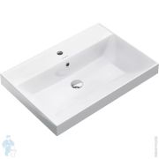 %Раковина KERAMA MARAZZI GEOMETRICA Cubo подвесная/мебельная, 705х485х180, белая гл. CU.wb.70