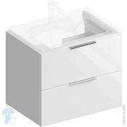 Тумба под раковину KERAMA MARAZZI GEOMETRICA Piano Forte подвесная с 2 ящиками 625х460х505 белый гл. PI.F.65WHT