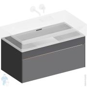 Тумба под раковину KERAMA MARAZZI TECNOLOGICA Logica подвесная с ящиками 868х460х403, стальной серый LOG.90.2ST