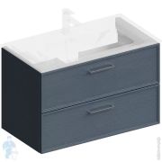 Тумба под раковину KERAMA MARAZZI GEOMETRICA Piano Classic подвесная 830х450х525 ясень синий матовый PIA.CL.85BLU.M
