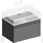 Тумба под раковину KERAMA MARAZZI TECNOLOGICA Logica подвесная с ящиками 670х460х403, стальной серый LOG.70.2ST