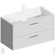 Тумба под раковину KERAMA MARAZZI GEOMETRICA Piano Classic подвесная 930х450х525 ясень белый матовый PIA.CL.95WHT.M