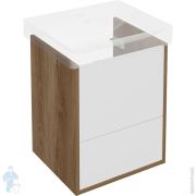 Тумба под раковину KERAMA MARAZZI PRO подвесная с ящиками 450х394х550, корич./бел., PRO.50.2OLM