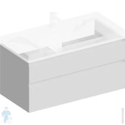 %Тумба под раковину KERAMA MARAZZI GEOMETRICA Cubo подвесная с ящиками, 978х470х475, белая матовая CUB.100.2WHT.M