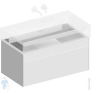Тумба под раковину KERAMA MARAZZI TECNOLOGICA Logica подвесная с ящиками, 868х460х403, белый LOG.90.2WHT