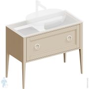 Тумба под раковину KERAMA MARAZZI PLAZA Classic Neo напольная 1+1 ящик 980х466х810, капучино матовый PL.CN.100.1+1CAP.M
