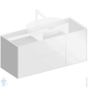 Тумба под раковину KERAMA MARAZZI PLAZA Modern подвесная с 3 ящиками, 1150х466х500, белый гл. PLB.M.120.3WHT