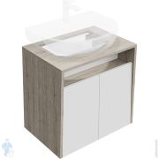Тумба под раковину KERAMA MARAZZI PRO подвесная с ящиками 600х430х570, белая глянц., PRO.60.2WHT