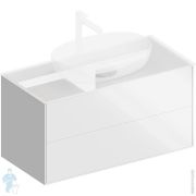 Тумба под раковину KERAMA MARAZZI PLAZA Modern подвесная с 2 ящиками, 980х466х500, белая гл. PLB.M.100.2WHT
