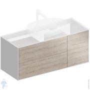 Тумба под раковину KERAMA MARAZZI PLAZA Modern подвесная с 3 ящиками, 1150х466х500, дуб орегон PLB.M.120.3OAK.O