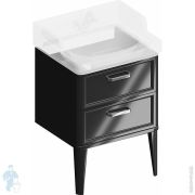 Тумба под раковину KERAMA MARAZZI POMPEI напольная с 2 ящиками, (560х480х482) черная PO.N.60.2BLK
