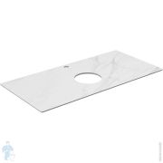 Столешница KERAMA MARAZZI PLAZA 1000х480х9 для тумбы, цвет белый мрамор PL1.SG507120R100