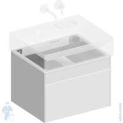 Тумба под раковину KERAMA MARAZZI TECNOLOGICA Logica подвесная с ящиками, 564х460х403, белая LOG.60.2WHT