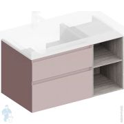 Тумба под раковину KERAMA MARAZZI GEOMETRICA Cubo левая подвесная 878х470х475, мальва мат/древесная CUB.90LhMAL