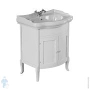 Тумба под умывальник Kerasan Retro 735130 580х520х800 закругленный фасад,цвет белый, ручки керамика