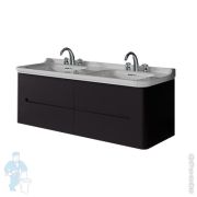 Тумба под раковину Kerasan Waldorf 925431 1500х510х500 подвесная, 4 ящика, лак.дерево, черный мат