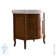 Тумба под умывальник Kerasan Retro 735140 580х520х800 закругленный фасад,цвет орех, ручки керамика