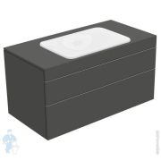 Тумба под раковину Keuco Edition 400 1050х546х535 настенная, 2 ящика, антрацит 31572 390000