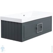 Тумба под раковину La Fenice Cubo Grigio 100 см (976х469х350) серая матовая FNC-01-CUB-G-100