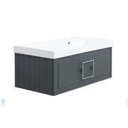 Тумба под раковину La Fenice Cubo Grigio 90 см (876х469х350) серая матовая FNC-01-CUB-G-90