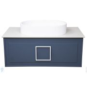 Тумба под раковину La Fenice Cubo Blu grigio 90 см (876х469х350) синяя матовая FNC-01-CUB-BG-90