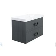 Тумба под раковину La Fenice Cubo Twin Grigio 90 (876х469х613) серая матовая FNC-01-CUB-G-90-2