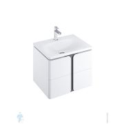 Тумба с умывальником RAVAK BALANCE 600х500х465 подвесная, 2 ящика, белый/графит 70508054
