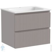 Тумба под раковину SANCOS Snob T (590х445х500) подвесная, два ящика, серый матовый SNT60SM