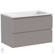 Тумба под раковину SANCOS Snob R (790x445x500) подвесная, два ящика, серый матовый SNR80SM