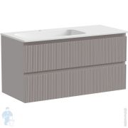 Тумба под раковину SANCOS Snob T (995х445х500) подвесная, левая, два ящика, серый матовый SNT100LSM