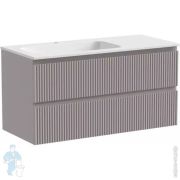 Тумба под раковину SANCOS Snob R (995x445x500) подвесная, левая, два ящика, серый матовый SNR100LSM