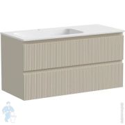 Тумба под раковину SANCOS Snob T (995х445х500) подвесная, левая, два ящика, бежевый мат. SNT100LCE