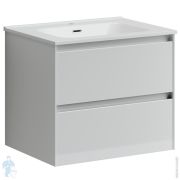 Тумба под раковину SANCOS Cento (590x450x500) подвесная, два ящика, белый CN60W