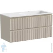 Тумба под раковину SANCOS Snob R (995x445x500) подвесная, правая, два ящика, бежевый мат. SNR100RCE