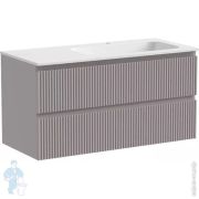 Тумба под раковину SANCOS Snob R (995x445x500) подвесная, правая, два ящика, серый матовый SNR100RSM