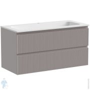 Тумба под раковину SANCOS Snob R (995x445x500) подвесная, два ящика, серый матовый SNR100SM