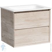 Тумба под раковину SANCOS Marmi 2.0 (590х445х520) подвесная, 2 ящика, дуб галифакс натур. MR2.060EG