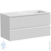 Тумба под раковину SANCOS Snob R (995x445x500) подвесная, правая, два ящика, белый матовый SNR100RW