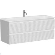 Тумба под раковину SANCOS Folk (1195х445х500) подвесная, 2 ящика, рельефная, Bianco FL120W