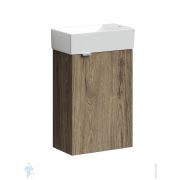 Тумба под раковину SANCOS Folk (995х445х500) подвесная,2 ящика,раковина слева,Ergraut soft FL100LES