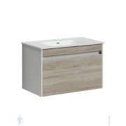 Тумба под раковину SANCOS Smart (790х450х500) подвесная,2 ящика с доводч.,дуб бардолино/белый SM80E