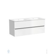 Тумба под раковину SANCOS Urban (1190х450х550) подвесная, на 2 раковины, белый глянец UR120-2W