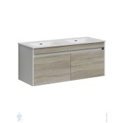 Тумба под раковину SANCOS Smart (1190х450х500) подвесная,на 2 раковины,дуб бардолино/белый SM120-2E